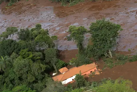 A house is seen in an area next to a dam owned by Brazilian miner Vale SA that burst, in Brumadinho, Brazil January 25, 2019. REUTERS/Washington Alves