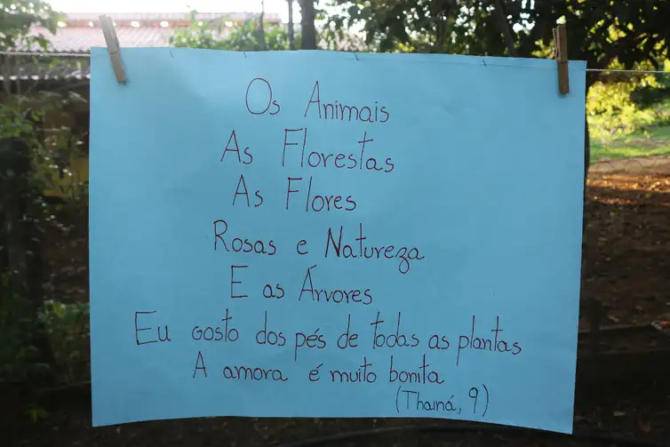 Rio de Janeiro (RJ) 13/01/2025 - Poesia criada por uma criança em altamira no projeto aldeira
Foto: André Noboa/UmGraueMeio