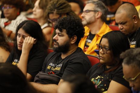 Rio de Janeiro (RJ), 13/05/2025 – Público da Universidade das Quebradas na conferência com os acadêmicos Gilberto Gil e Joaquim Falcão 