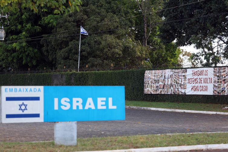 Brasília (DF), 13/06/2025 - Entrada da embaixada de Israel. Foto: José Cruz/Agência Brasil