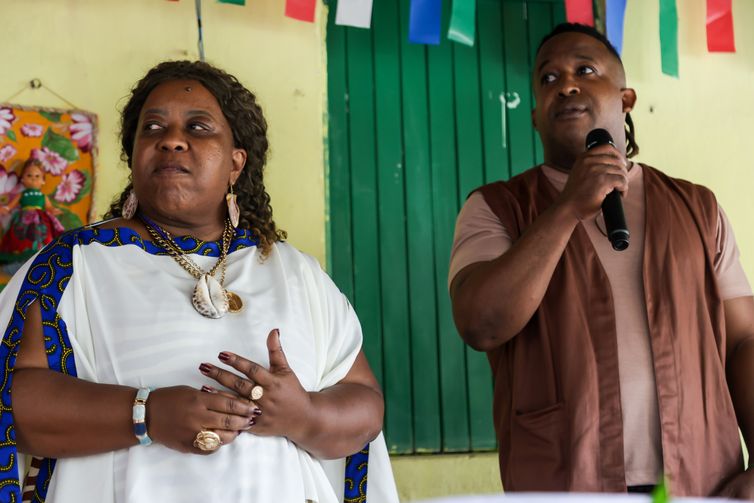 Brasília (DF), 17/08/2025 - Ato em memória de mãe Bernadete Pacífico, assassinada há dois anos no quilombo Pitanga dos Palmares. 
Foto: Duda Rodrigues/MDHC