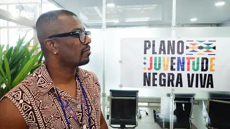 Daniella Almeida/Agência Brasil Brasília (DF), 16/09/2025 – Petrúcio Cruz, delegado na 5ª Conferência Nacional de Promoção da Igualdade Racial (Conapir) de 2025 (músico, arte-educador e servidor público no município de Caruaru, em Pernambuco)
Foto: Daniella Almeida/Agência Brasil