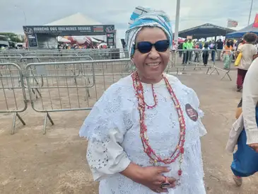 Brasília (DF), 25/11/2025 – Ednamar participa da marcha da mulheres negra na esplanada dos ministérios.
Foto: Daniella Almeida/Agência Brasil