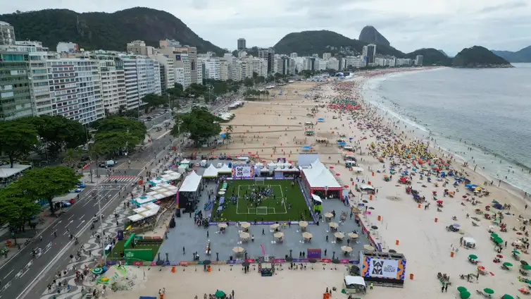 RIO DE JANEIRO, BRAZIL - JANUARY 25: FIFA Legends friendly football match on the sidelines of the FIFA Women’s World Cup Brazil 2027™ tournament launch at the Copacabana beach on January 25, 2026 in Rio de Janeiro, Brazil. (Photo by Wagner Meier - FIFA / FIFA via Getty Images)