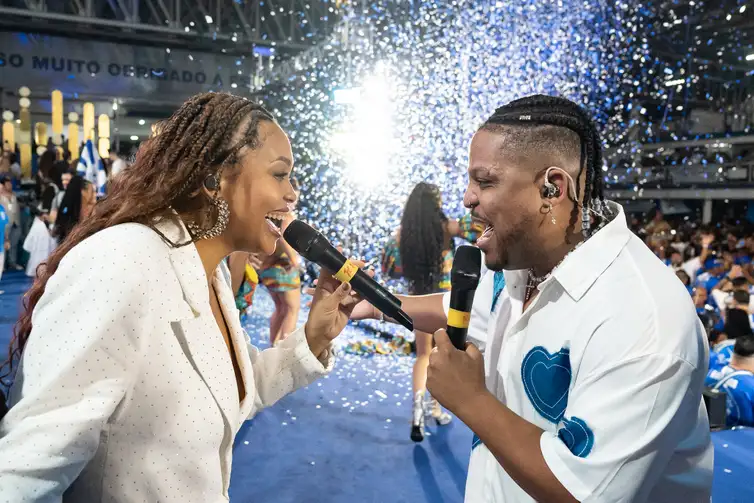 Rio de Janeiro (RJ), 26/01/2026 - Jéssica Martin e Nino Milênio intérpretes da Escola de samba Beija-Flor. Foto: Eduardo Hollanda/Divulgação