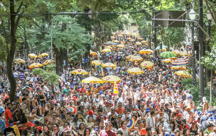 Paulo Pinto/Agência Brasil São Paulo (SP), 15/02/2026 - Desfile do Bloco Afro na Rua, na Avenida São Luiz.
Foto: Paulo Pinto/Agência Brasil