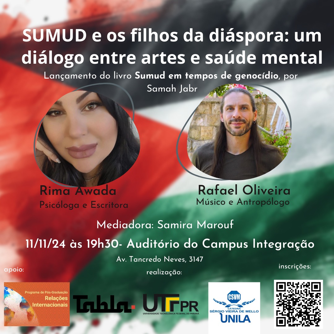 Debate Palestina: “Sumud e os filhos da diáspora: um diálogo entre artes e saúde mental”